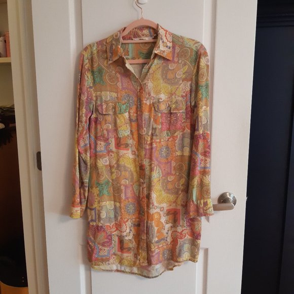 ZARA HOME Multicolor Paisley Print Women's Sleep Shirt - Picture 1 of 3